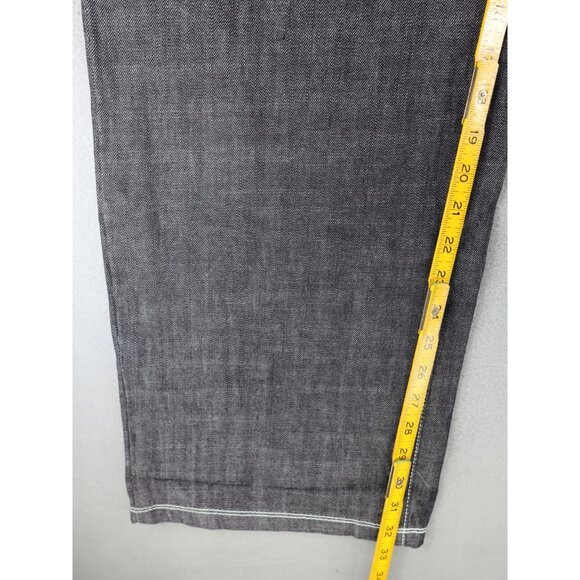 Vintage Y2K Enyce Baggy Jeans Men 38x33 Black Skater Distressed Embroidered Wide - Picture 11 of 12